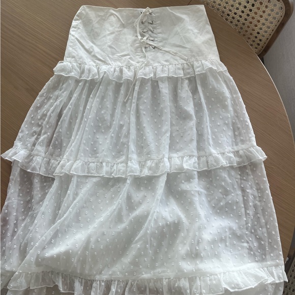 Peppermayo White Tiered Maxi Skirt - Picture 4 of 4